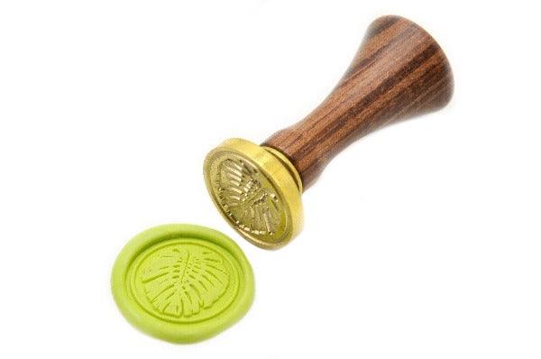 Monstera Leaf Wax Seal Stamp - Backtozero B20 - Botanical, Green, leaf, Leafs, monstera, nature, Pastel Green, Plant, Signature, signaturehandle, tropical