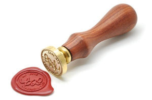 3D Custom Initial Crest Wax Seal Stamp - Backtozero B20 - 1 initial, 1initial, 3D, Copper Gold, Crest, genericlonghandle, Heraldic, Initial, knight, One Initial, Personalized