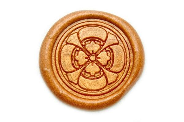 Japanese Kamon Mokko Floral Deco - Backtozero B20 - Botanical, Copper Gold, Deco, Decorative, floral, Flower, Japanese, japanese family crest, Kamon, Nature, Signature, signaturehandle