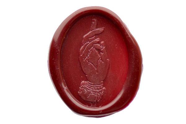 Elegant Hand Wax Seal Stamp - Backtozero B20 - Deep Red, elegant, genericlonghandle, hand, hand gesture, handgesture, hands, oval