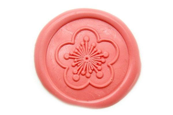 Plum Flower Wax Seal Stamp Designed by Khuê Tran | Available in 4 Sizes - Backtozero B20 - Botanical, collaboration, floral, Flower, Japanese, Khuê Tran, miraikat, Plant, plum flower, sakura, Signature, signaturehandle