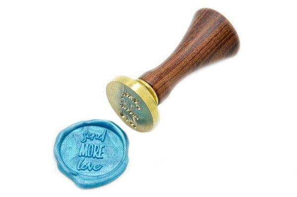 Send More Love Wax Seal Stamp Designed by Yen Chin - Backtozero B20 - blue, collaboration, handwriting, Love, metallic, metallic sky blue, Signature, signaturehandle, sky blue, yen chin