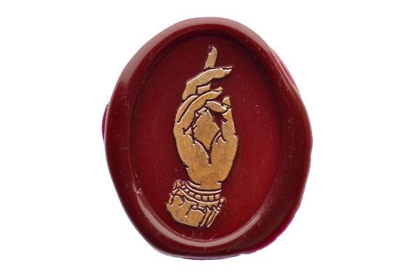 Elegant Hand Wax Seal Stamp - Backtozero B20 - Deep Red, elegant, genericlonghandle, hand, hand gesture, handgesture, hands, oval