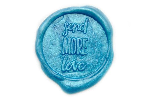 Send More Love Wax Seal Stamp Designed by Yen Chin - Backtozero B20 - blue, collaboration, handwriting, Love, metallic, metallic sky blue, Signature, signaturehandle, sky blue, yen chin