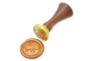 Fox Wax Seal Stamp | Available in 4 Sizes - Backtozero B20 - Animal, Copper Gold, Fox, Signature, signaturehandle