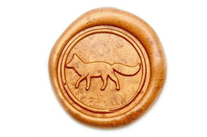 Fox Wax Seal Stamp | Available in 4 Sizes - Backtozero B20 - Animal, Copper Gold, Fox, Signature, signaturehandle