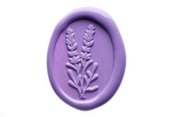 Lavender Wax Seal Stamp - Backtozero B20 - Botanical, floral, Flower, genericlonghandle, Lavender, Nature, oval