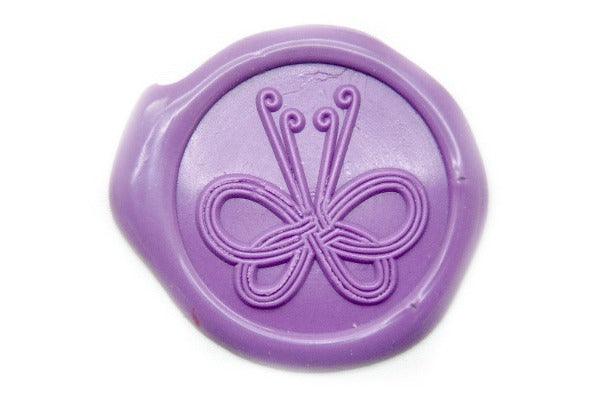 Mizuhiki Japanese Knot Wax Seal Stamp - Backtozero B20 - butterfly, Deco, Decorative, Japanese, knot, Lavender, mizuhiki, Pink, Signature, signaturehandle