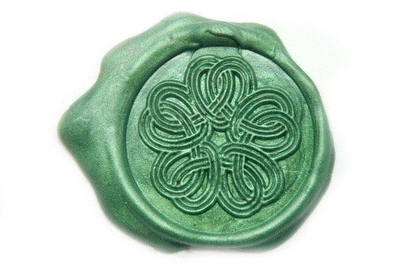 Mizuhiki Japanese Knot Wax Seal Stamp - Backtozero B20 - Deco, Decorative, Japanese, knot, Metallic Green, mizuhiki, Signature, signaturehandle