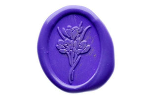 Tulip Wax Seal Stamp - Backtozero B20 - Botanical, floral, Flower, genericlonghandle, Nature, oval, Purple