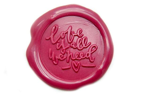 Love is All We Need Wax Seal Stamp Designed by Jo - Backtozero B20 - calligraphy, collaboration, handwriting, Heart, Jo, Love, Message, Rose Red, Signature, signaturehandle, Valentine, Words