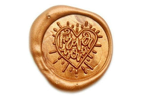 Forever Yours Wax Seal Stamp - Backtozero B20 - Copper Gold, forever, Heart, Love, Message, Metallic, Signature, signaturehandle, yours