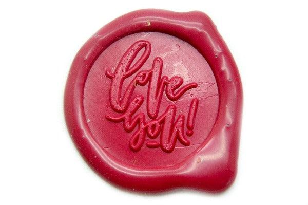 Love You Wax Seal Stamp - Backtozero B20 - Calligraphy, Love, Message, Rose Red, Signature, signaturehandle