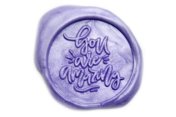 You are Amazing Wax Seal Stamp - Backtozero B20 - Love, Message, Metallic, metallic lavender, Purple, Signature, signaturehandle