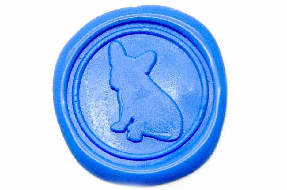 French Bulldog Wax Seal Stamp | Available in 4 Sizes - Backtozero B20 - Animal, bulldog, dog, Dog Lover, Light Blue, mini, Pet, Pet Lover, Signature, signaturehandle, tiny