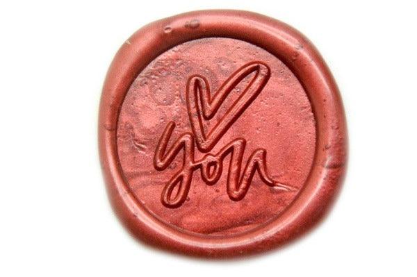 Heart You Wax Seal Stamp - Backtozero B20 - Heart, Love, love you, Message, Metallic, Metallic Red, Signature, signaturehandle