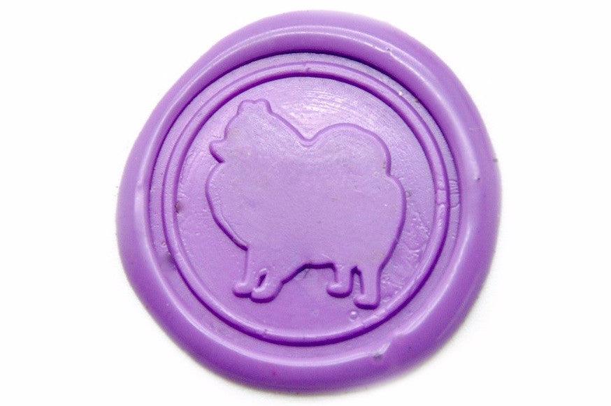 Pomeranian Wax Seal Stamp | Available in 4 Sizes - Backtozero B20 - Animal, dog, Dog Lover, Lavender, mini, Pet, Pet Lover, Pomeranian, Signature, signaturehandle
