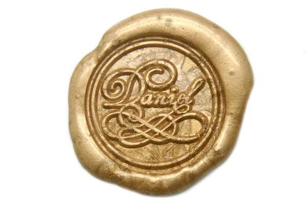 Personalized Fancy Calligraphy Wax Seal Stamp - Backtozero B20 - 9wordsLONGhandle, Calligraphy, Copper, Custom, custom name, name, Personalized, word