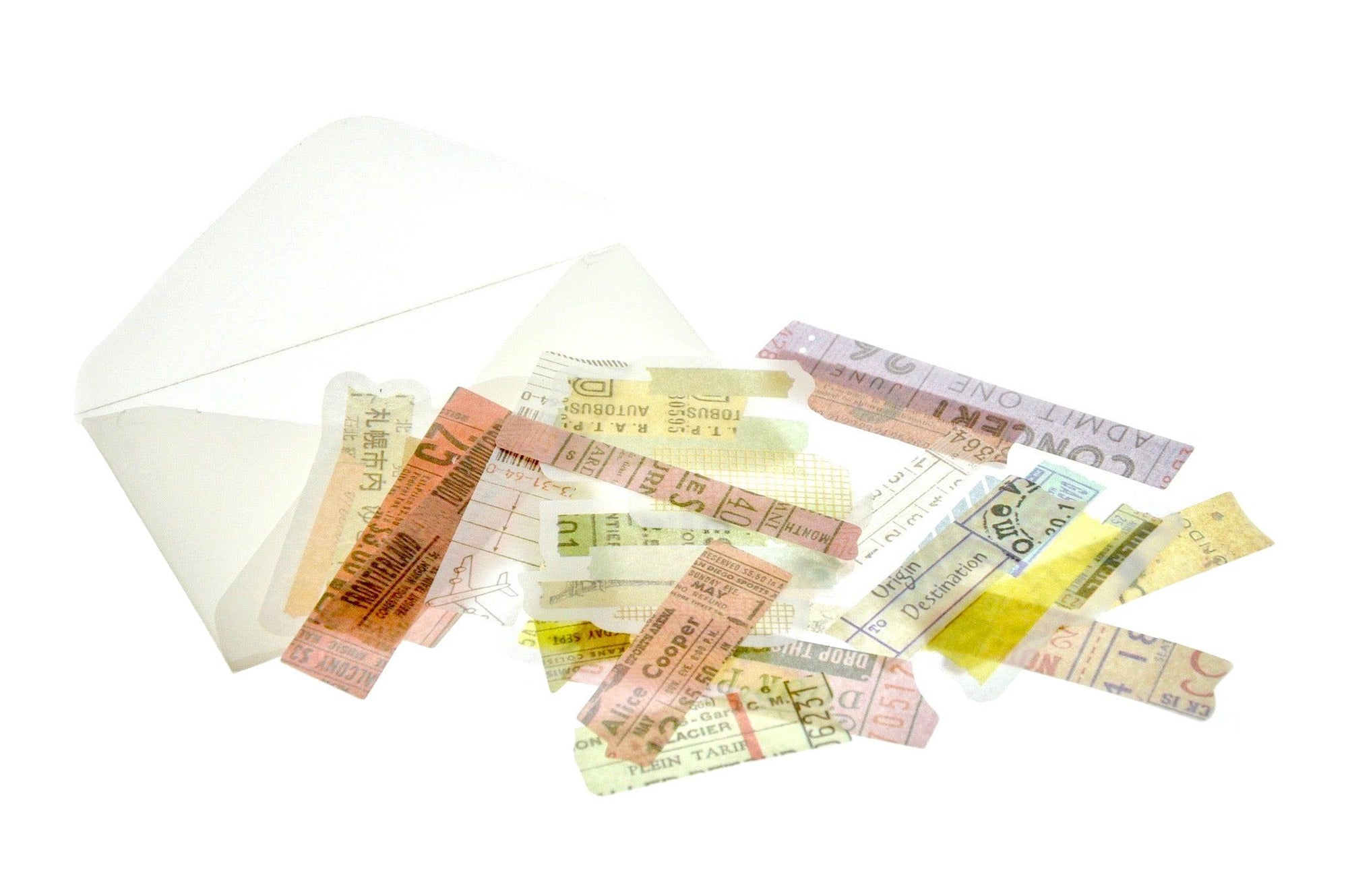 Translucent Stickers Set | Washi Tape D - Backtozero B20 - sticker, ticket, translucent, washi, Yellow