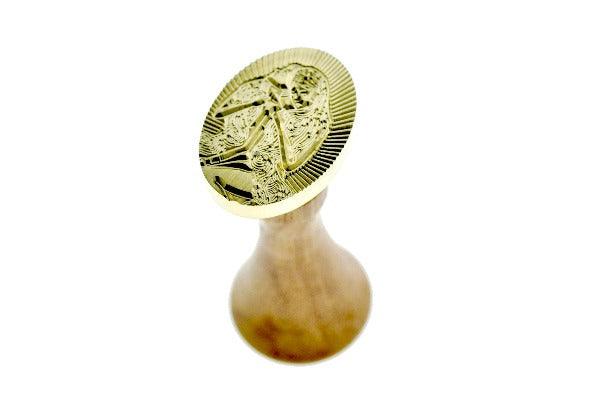 Starburst Zodiac Gemini Wax Seal Stamp - Backtozero B20 - light gold, marble, marble wax, Metallic Blue, nature, oval, Signature, signaturehandle, Silver, starburst, zodiac