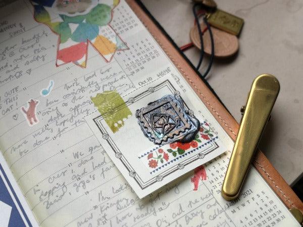 Postal Stamp Mail Art Wax Seal Stamp Designed by Petra - Backtozero B20 - collaboration, heart, letter, love letter, metallic pink, postal, postal stamp, Signature, signaturehandle, square