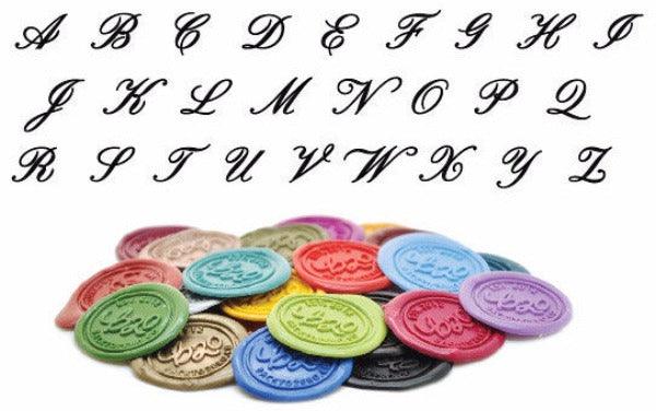 Script Initial Wax Seal Stamp - Backtozero B20 - 1 initial, 1initial, Blue, Letter, Monogram, One initial, Personalized, Signature, signaturehandle