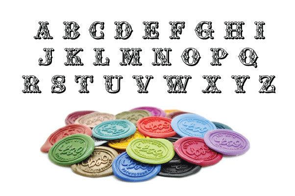 Old English Initial Wax Seal Stamp - Backtozero B20 - 1 initial, 1initial, Dark Gold, genericlonghandle, Monogram, old english, One Initial, Personalized