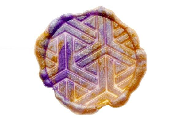 Kagome Japanese Pattern Wax Seal Stamp - Backtozero B20 - background, japan, japanese, magic hour, marble, marble wax, mixed wax, pattern, Signature, signaturehandle, texture