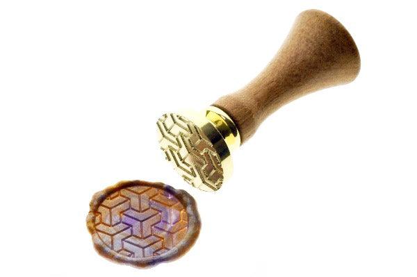 Kikko Japanese Pattern Wax Seal Stamp - Backtozero B20 - background, japan, Japanese, magic hour, marble, marble wax, mixed wax, pattern, Signature, signaturehandle, texture