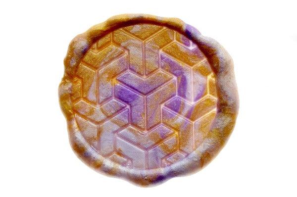 Kikko Japanese Pattern Wax Seal Stamp - Backtozero B20 - background, japan, Japanese, magic hour, marble, marble wax, mixed wax, pattern, Signature, signaturehandle, texture