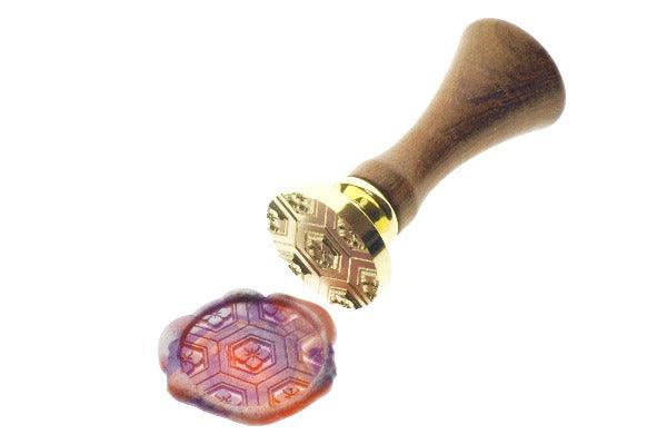 Kikko Hanabishi Japanese Pattern Wax Seal Stamp - Backtozero B20 - background, japan, japanese, magic hour, marble, marble wax, mixed wax, pattern, Signature, signaturehandle, texture