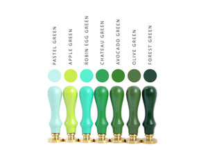 3D Tree of Life Wax Seal Stamp - Backtozero B20 - 3D, genericlonghandle, Green, Metallic, Metallic Green, Nature, Tree