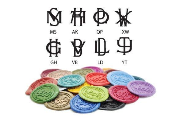 Interlock Monogram Wax Seal Stamp - Backtozero B20 - 2 initials, 2initials, double, Double Initials, genericlonghandle, Initial, Interlink, interlock, interlocking, Monogram, Personalized, Silver, Two initials, Wedding