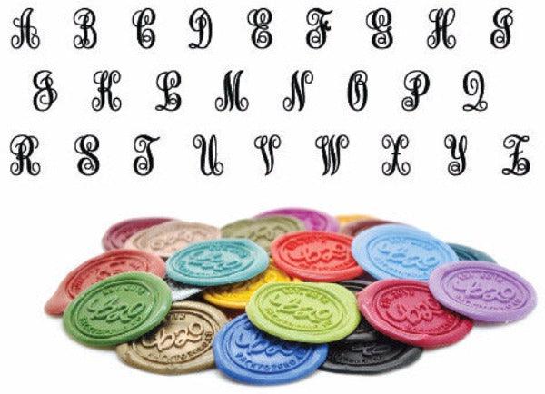 Wreath Initial Monogram Wax Seal Stamp - Backtozero B20 - 1 initial, 1initial, Champagne Gold, Laurel Wreath, Monogram, One initial, Personalized, Signature, signaturehandle, wreath