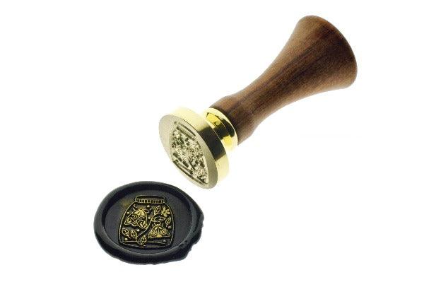 Moth in a Jar Wax Seal Stamp Designed by Nikki Dotti - Backtozero B20 - Black, botanic, Botanical, collaboration, floral, Flower, flowers, gold metallic powder, gold powder, Leaf, Leafs, Leaves, metallic powder, moth, Nature, newarrivals, Signature, signaturehandle