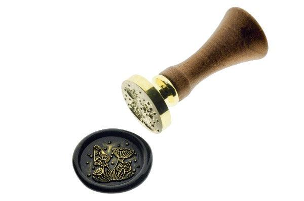 Mushrooms Wax Seal Stamp Designed by Nikki Dotti - Backtozero B20 - Black, botanic, Botanical, collaboration, gold metallic powder, gold powder, metallic powder, mushroom, Nature, newarrivals, Signature, signaturehandle