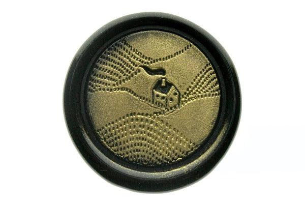 Rural House Wax Seal Stamp Designed by Nikki Dotti - Backtozero B20 - Black, collaboration, gold metallic powder, gold powder, home, house, metallic powder, Nature, newarrivals, Signature, signaturehandle