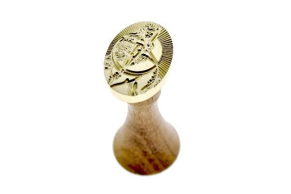 Starburst Zodiac Sagittarius Wax Seal Stamp - Backtozero B20 - archer, Archery, light gold, marble, marble wax, Metallic Blue, nature, oval, Signature, signaturehandle, Silver, starburst, zodiac