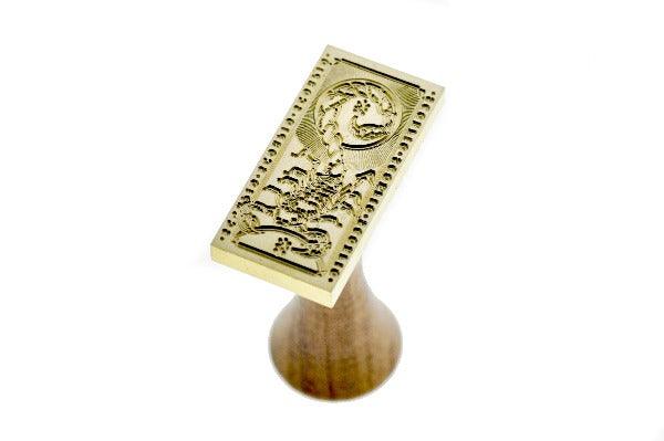 Tarot Style Zodiac Scorpio Wax Seal Stamp - Backtozero B20 - black, fish, forest green, light gold, marble, marble wax, metallic green, rectangle, scorpion, Signature, signaturehandle, Silver, starburst, tarot, zodiac
