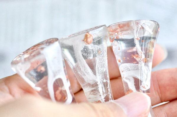 OOAK Resin Wax Seal Handle | White with Copper Foil - Backtozero B20 - clear, copper goil, handle, new, newarrivals, one of a kind, OOAK, resin, transparent, White