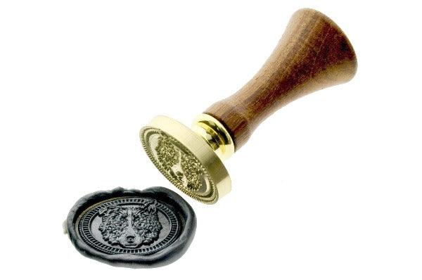 Dog Portrait Wax Seal Stamp - Backtozero B20 - Animal, Animal Lover, dog, dog lover, Metallic Black, oval, Portrait, Signature, signaturehandle