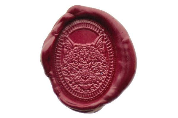 Lynx Portrait Wax Seal Stamp - Backtozero B20 - Animal, Animal Lover, Cat, Cat Lover, Deep Red, lynx, oval, Portrait, Signature, signaturehandle