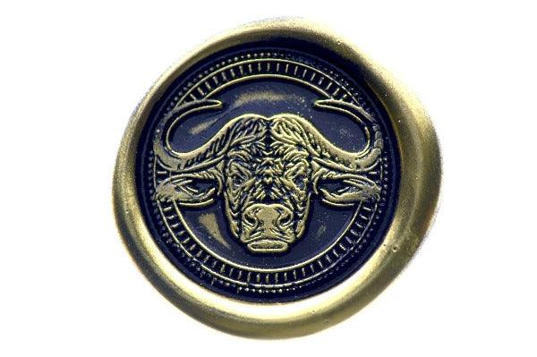 African Buffalo Wax Seal Stamp | Available in 5 Sizes - Backtozero B20 - Animal, Animal Lover, buffalo, gold dust, gold powder, Signature, signaturehandle