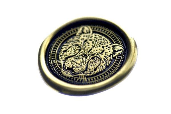 African Cheetah Wax Seal Stamp | Available in 5 Sizes - Backtozero B20 - Animal, Animal Lover, Cheetah, gold dust, gold powder, Signature, signaturehandle