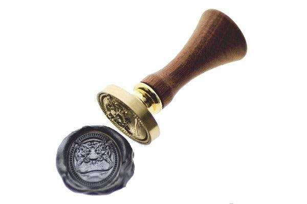 Hippo Portrait Wax Seal Stamp - Backtozero B20 - Animal, Animal Lover, black, metallic black, oval, Portrait, Signature, signaturehandle