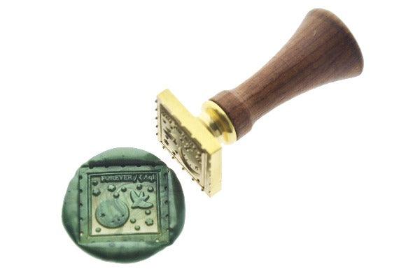 Interstellar Post Wax Seal Stamp Designed by Ame - Backtozero B20 - ameruu, Bird, collaboration, Green, Metallic Green, moon, postal, postal stamp, signaturehandle, square, star, Stars