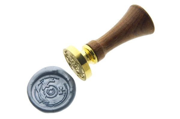 Rivulet Menuet Wax Seal Stamp Designed by Ame - Backtozero B20 - ameruu, collaboration, dragonfly, Fish, gray blue, koi, Metallic Gray Blue, pond, signaturehandle