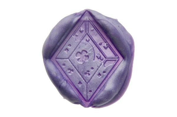 Trifolium Lullaby Wax Seal Stamp Designed by Ame - Backtozero B20 - ameruu, cloud, collaboration, Diamond, Flower, flowers, metallic purple, Purple, signaturehandle, star, stars