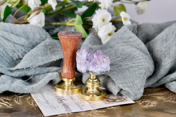 OOAK Amethyst Quartz Wax Seal Handle - Backtozero B20 - Amethyst, crystal, handle, quartz
