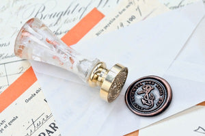 Anchor Latin Motto Wax Seal Stamp | S - Backtozero B20 - antique, knowledge, latin, latin motto, Message, Nautical, Retro, Signature, signaturehandle